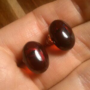Baltic Amber Sterling Silver Stud Earrings